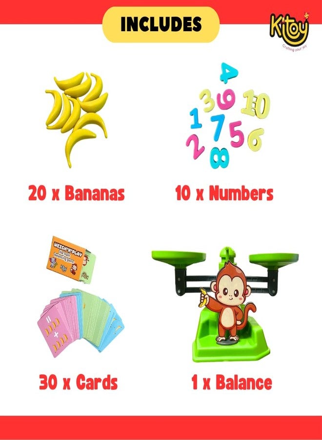 KITOY Weigh N Play | Math Balancing Game | Learn Practical Maths | Educational Toy with Weights for Kids 4+ (Monkey) - Image 5
